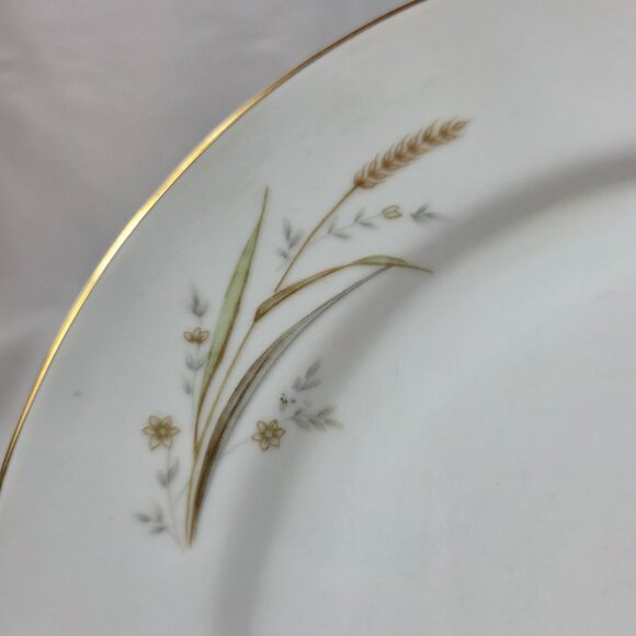 FOUR Fine China of Japan Golden Harvest Dinner Plates Gold Wheat Sprays on Rim - Picture 10 of 13